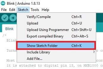 arduino show stetch folder