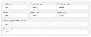 Fields for aws iot dynamo db rule - send sensor data to cloud